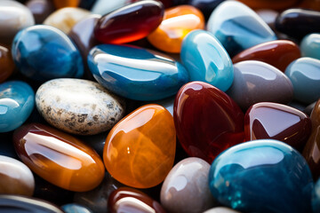 smooth colorful stones super macro сreated with Generative Ai