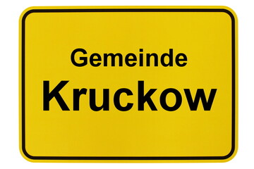 Illustration eines Ortsschildes der Gemeinde Kruckow in Mecklenburg-Vorpommern