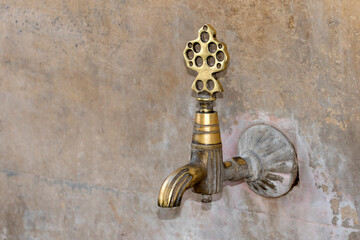 An Ottoman style bronze fountain tap
