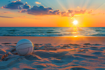 Volleyball Ball on Sandy Beach