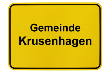 Illustration eines Ortsschildes der Gemeinde Krusenhagen in Mecklenburg-Vorpommern