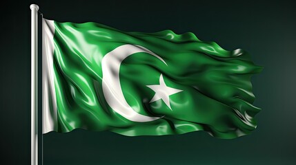 Pakistan Flag on Light Background - 8k Realistic Lighting

