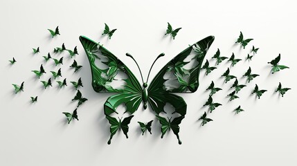 Pakistani Flag Butterfly Isolated on White 8k Realistic

