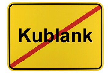 Illustration eines Ortsschildes der Gemeinde Kublank in Mecklenburg-Vorpommern