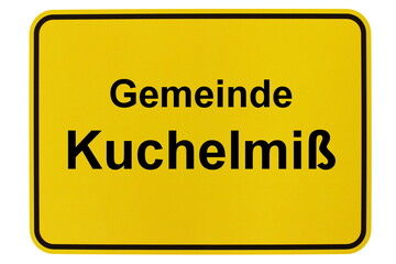 Illustration eines Ortsschildes der Gemeinde Kuchelmiß in Mecklenburg-Vorpommern