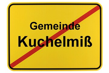 Illustration eines Ortsschildes der Gemeinde Kuchelmiß in Mecklenburg-Vorpommern
