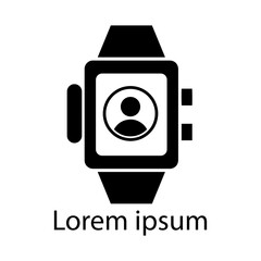 Hand Watch Icon. Wrist Watch Simple Black Line Icon on White Stock Vector - Illustration.
