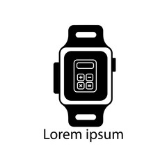 Hand Watch Icon. Wrist Watch Simple Black Line Icon on White Stock Vector - Illustration.