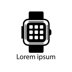 Hand Watch Icon. Wrist Watch Simple Black Line Icon on White Stock Vector - Illustration.