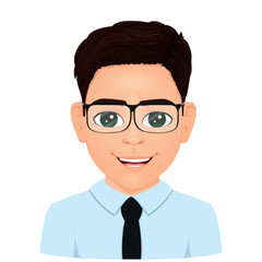 Portrait of smiling male student with glasses