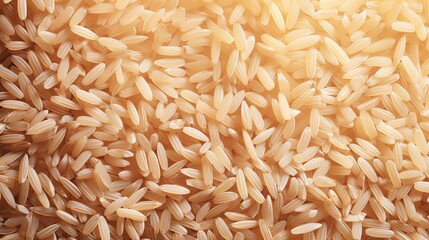 Dense, full frame of golden rice grains, rich in detail and color. Top view. Background. Texture....