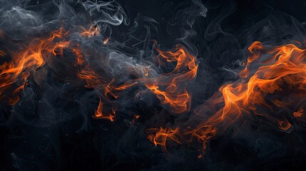 Fototapeta na wymiar Black background with abstract flame - generative ai