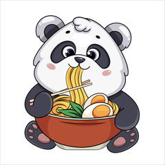 Cute panda. Funny cartoon character - 757548253