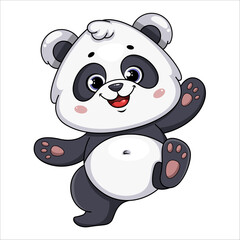 Cute panda. Funny cartoon character - 757548255