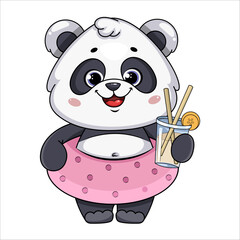 Cute panda. Funny cartoon character - 757548455