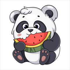 Cute panda. Funny cartoon character - 757548456