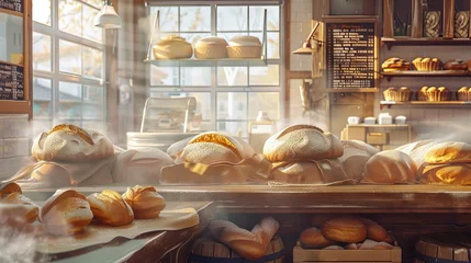 Fotobehang bakery shop in the city © Laura
