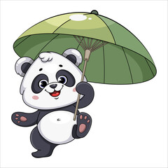 Cute panda. Funny cartoon character