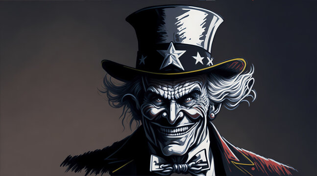 Uncle Sam angry political cartoon Created With Generative Ai