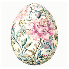 Happy Easter card in light pastel style, watercolor painting with egg - 757553224