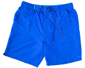 bright blue shorts isolate on white background