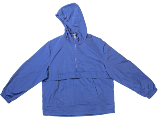 purple waterproof jacket with a hood isolate on a white background