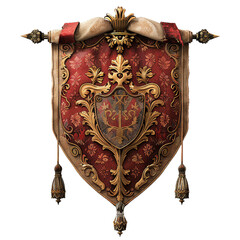 Medieval Heraldic Banner, transparent background, isolated image, generative AI
