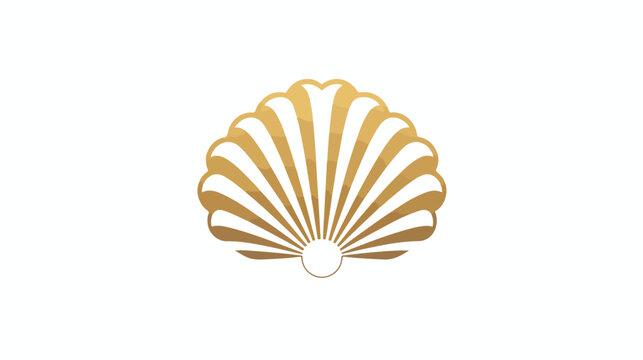 Shell vector icon logo illustration. Scallop shellf