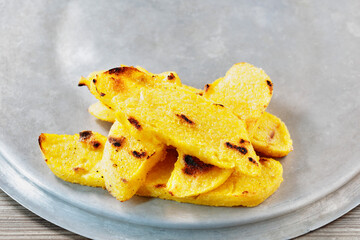 Yellow grilled polenta