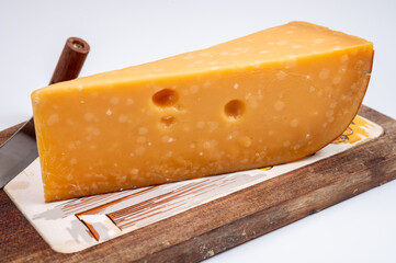 Cheese collection, Dutch very old 1000 days ripe hard cheeses made from cow milk in the Netherlands