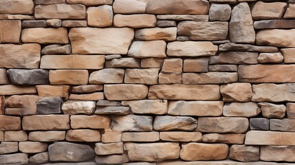 Obraz premium Uneven stone wall as background, gray color pattern of original stone wall surface decorative modern style design