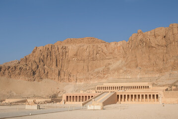 Luxor, Egypt - A view of the entrance to the Mortuary Temple of Hatshepsut, Luxor, Egypt.