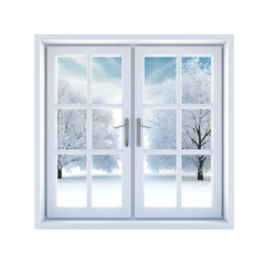 PVC window isolated on white or transparent background