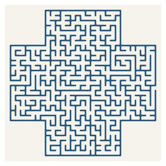 Labyrinth (maze) game design. Vector graphic illustration of complex maze (labyrinth) game.