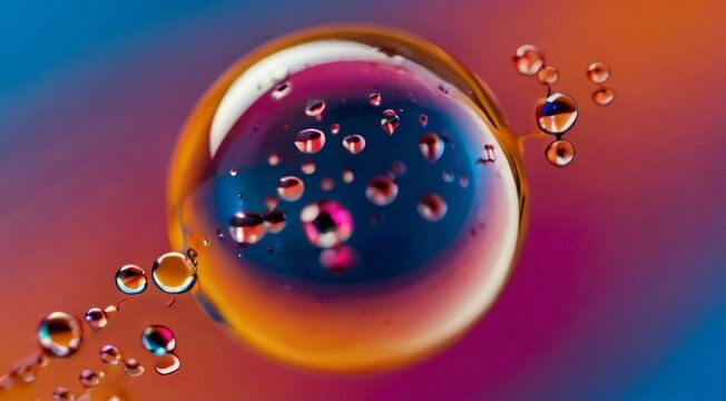 Multi-colored bubble with mini bubbles traped inside