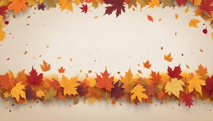 Autumnal Burst: Colorful Splashes Inspired by Fall Against a Neutral Beige Background, Evoking Warmth and Seasonal Atmosphere