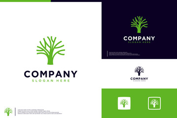 minimalist tree branch logo , modern , logo design template.