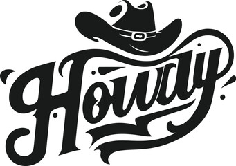 Western Cowboy Howdy T-Shirt Design