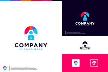 find job logo , recruitment , logo design template.