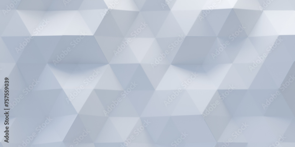 Poster abstract white polygonal background. 3d rendering. distorted triangular pattern. futuristic concept