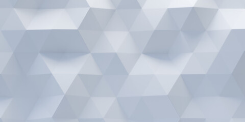 Abstract white polygonal background. 3d rendering. Distorted triangular pattern. Futuristic concept
