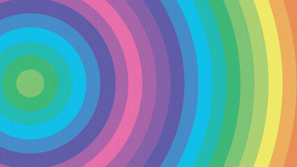  Vibrant Rainbow Circles Abstract Background,A colorful abstract background featuring concentric circles in a rainbow of hues ranging from deep purple to vibrant green, creating a dynamic and joyful