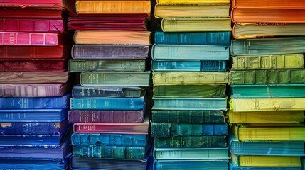 a colorful stock of hardcover books 
