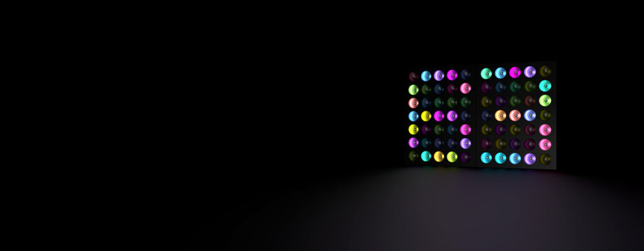 Scheinwerfer-Anzeige zeigt die Zahl 63