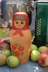 Russian Matryoshka doll. Folk toy. Symbol of Russia.