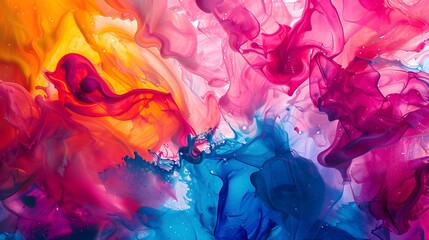 Abstract Fluid Art with Vivid Swirls of Color - Generative AI