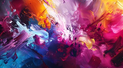 Explosive Symphony of Color in Abstract Art- Generative AI
