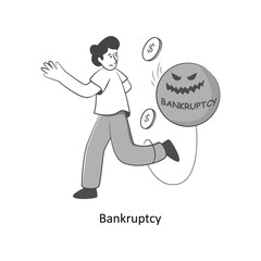 Bankruptcy Flat Style Design Vector illustration. Stock illustration