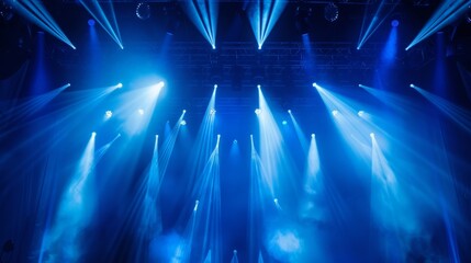 Blue Stage Lights, light show at the Concert