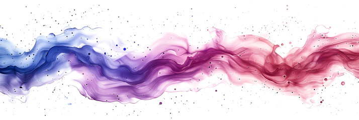 Pink and purple watercolor splatter design on white background.